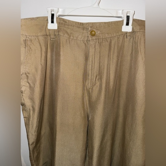 Winter Silks Vintage Silk Blend Pants Tan Khaki Pockets Size 14 - Picture 9 of 9